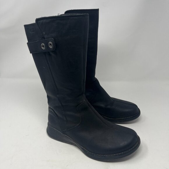 Merrell women's 5 mid-calf Travvy boots black leather - Picture 1 of 11